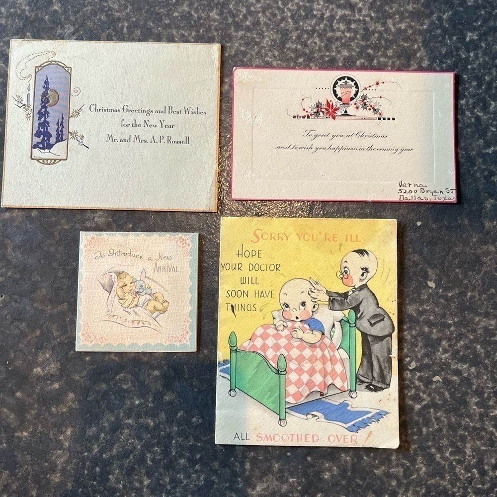 Lot of 4 VTG Classic Greeting Cards 1970s Children Snow Animals Ziggy